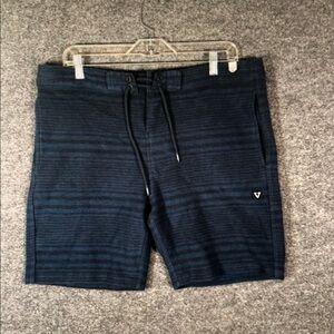 Men's Navy Striped Drawstring Shorts